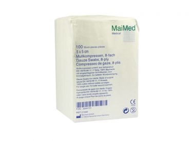 MaiMed® - MK Mullkompressen 5 x 5 cm unsteril 8-fach 1x100 Stück 