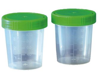 Urinbecher 125 ml graduiert mit Schraubdeckel grün 1x100 Stück 