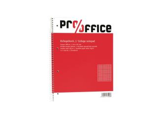 Pro/office Kollegeblock DIN A4, kariert, 80 Blatt, Spiralbindung 1x1 Stück 
