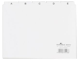 Karteiregister Leitkarte A-Z, DIN A5, weiß, 25-tlg, Kunststoff 1x1 Stück 