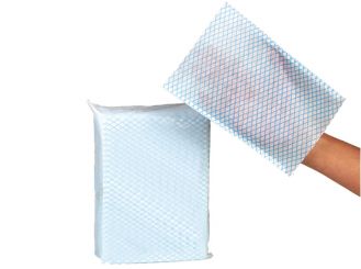 Servocare® Waschhandschuhe, blau-weiß, 1x50 Stück 