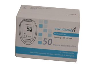 GlucoCheck XL Blutzucker Teststreifen 2x25 Stück 