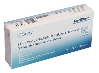 Kombi-Test: MedRhein Covid-19 + Influenza A/B Antigen-Selbstest Suny, 1x1 Stück 