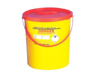 Sharpsbin® Abfallcontainer 22 l, rund mit rotem Deckel und Schiebeverschluss 1x1 Stück 
