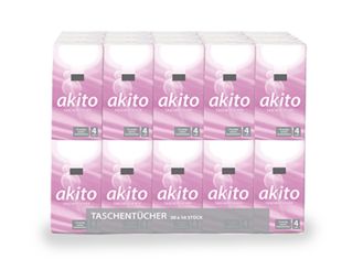 Fripa akito® Taschentücher, 4-lagig, hochweiß 30x10 Stück 