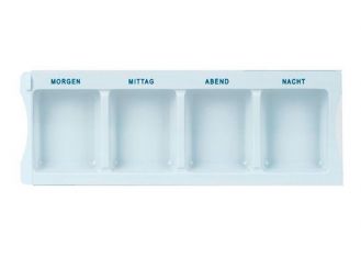 Medikamenten-Dispenser mit 4 Fächern, 225 x 80 mm, weiß 1x1 Stück 